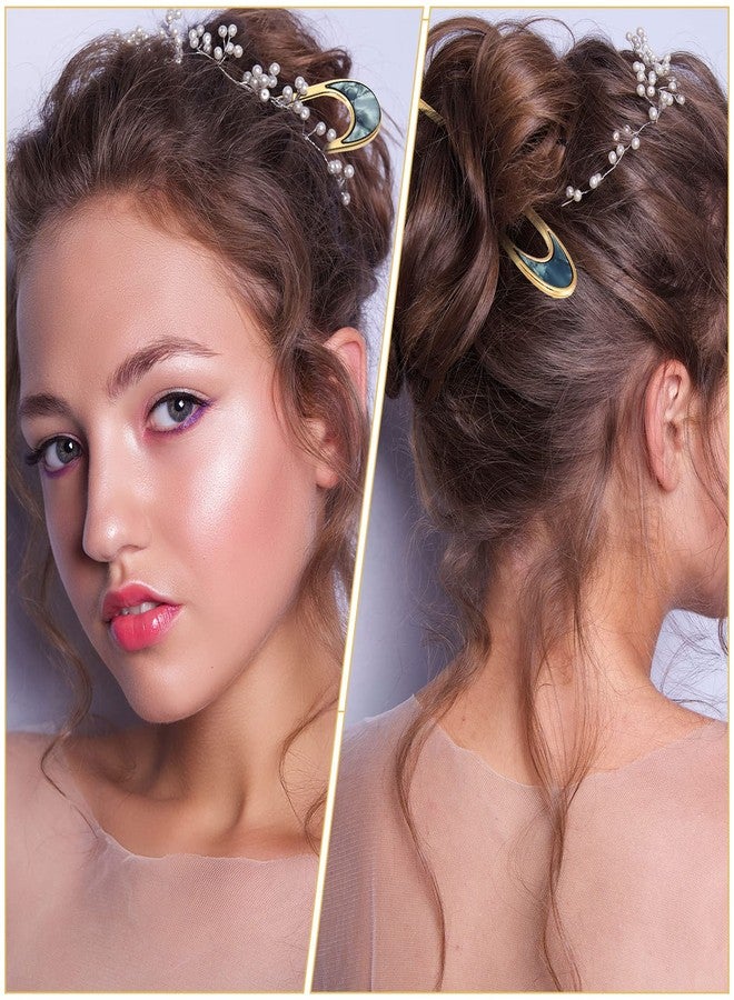 تشوانغ دي 8 قطع من دبابيس الشعر على شكل حرف U، دبابيس فرنسية، دبابيس شعر معدنية عتيقة على شكل حرف U، دبابيس شعر على شكل شوكة، إكسسوارات تصفيف شعر للنساء والفتيات (أنماط كلاسيكية) - Image 4